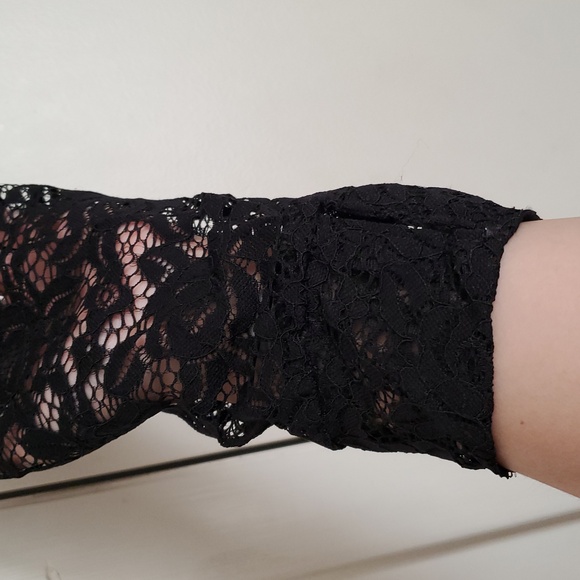 Reap What You Sew Crafts Elegant Black Lace Women's Blouse - Picture 6 of 16